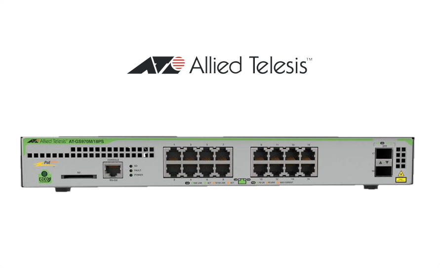 AT-GS970M/18 PS-R-10 (L2 + MNGED 16 X 10 POE+ 2X SFP w/Mount)