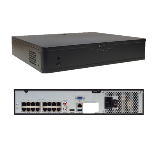16CH Network Video Recorder with PoE and a 4TB SATA drive ...