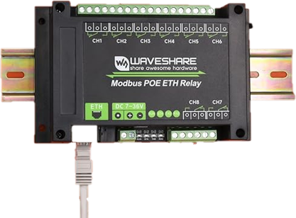 8-CH Ethernet Relay Module, Adopt Modbus RTU/Modbus TCP Protocol, Supports PoE